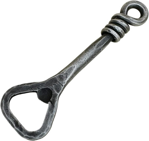 Hand Forged Twisted Handle Bottle Opener Wrought Iron Handmade Metal Beer Bottle Opener Black Antique Finish Heavy Duty Vintage Bottle Opener BY L...