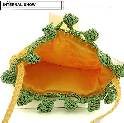 Mini Handbag Cute Fruit Straw Cross-body Bag Weave Summer Beach Travel Satchel Shoulder Bag Phone Pouch Coin Purse...