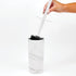 mDesign Slim Plastic Toilet Bowl Brush and Holder Set, Modern Compact Storage Organizer Cleaner Scrubber for Toilet - Heavy Duty Cleaning Plunger ...