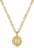 KissYan Initial Necklace For Women,14K Gold Plated Round Letter Pendant Necklace Capital Monogram Necklace Alphabets from A-Z Figaro Chain Necklac...