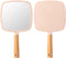 YEAKE Hand Held Mirror with Handle for Makeup,Small Cute Wood Hand Mirror for Shaving with Hole Hanging Single-Sided Portable Travel Vanity Mirror...