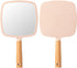 YEAKE Hand Held Mirror with Handle for Makeup,Small Cute Wood Hand Mirror for Shaving with Hole Hanging Single-Sided Portable Travel Vanity Mirror...