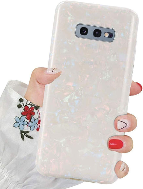 J.west Galaxy S10e Luxury Sparkle Glitter Pattern Slim Clear TPU Silicone Protective Phone Case - Colorful...