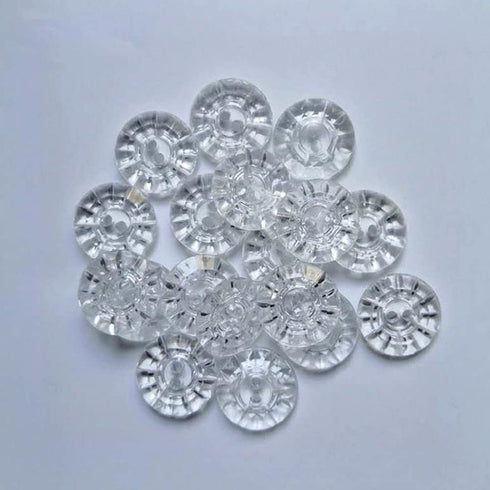 30 PCS Craft New Clear Flower Acrylic Buttons Sewing Craft 2 Holes Button for Clothes Decor (Clear, 15mm)...
