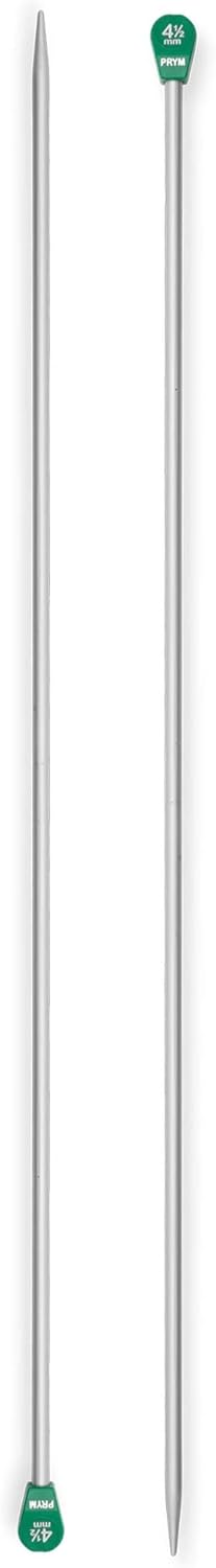 Prym 16" Single Point Aluminum, 4.5mm Knitting Needles, Grey 2 Count...