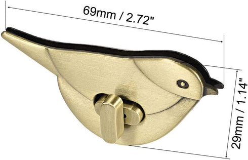 uxcell 2 Sets Bird Purses Twist Lock Clutches Closures for DIY Bag Making - Brussed Brass...