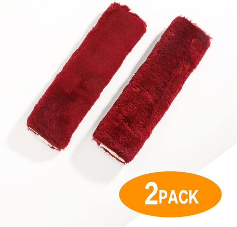 2 Pack Car Seat Belt Pads,Seat Belt Cushions Shoulder Pad,Seat Belt Shoulder Strap Covers,Soft and Comfort Protect You Neck and Shoulder (Fur Wine...