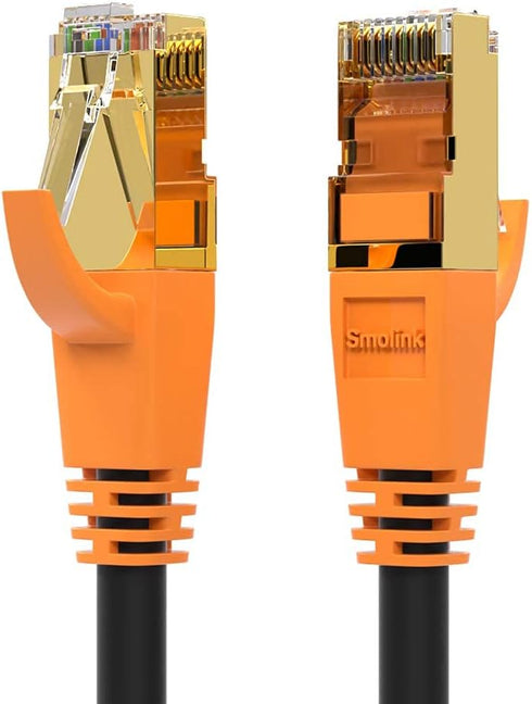 Network Cable, Shielded Ethernet Cable, Cat8 10ft 2pack Cable, Gold Plated RJ45 Connectors, 26AWG Cat8 Network Cable, Weatherproof 40Gbps 2000Mhz ...