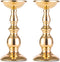 Set of 2 Gold Candlestick Metal Pillar Candle Holders, Flameless Candlestick Holders Stand Centerpieces Decoration Ideal for Weddings, Special Eve...