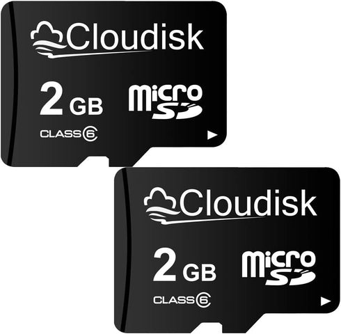 Pack of 2 Micro SD Card 2GB Flash Memory Card C6 with SD Adapter (2 GB)...