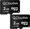 Pack of 2 Micro SD Card 2GB Flash Memory Card C6 with SD Adapter (2 GB)...
