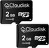 Pack of 2 Micro SD Card 2GB Flash Memory Card C6 with SD Adapter (2 GB)...