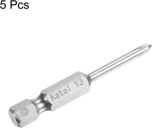 5pcs Y3 Tri-point Screwdriver Bit 1/4" Hex Shank 2" Length Magnetic Y Type Screw Driver Power Tool...
