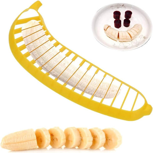 Guyuyii Banana Slicer – Safe, Easy Kitchen Gadget for Kids and Adults | Get 18 Even Slices in Seconds | Perfect for Fruit Salad, Cereal and Desser...