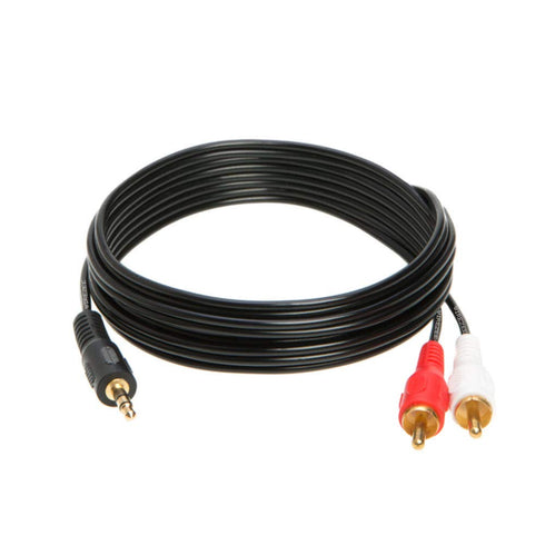3.5mm Male Audio to 2 RCA Stereo Cable 6ft, 10ft, 12ft, 15ft, 25FT (12FT)...