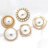 5 PCS Pearl Gold Metal Women Coat Buttons for Clothing Sweater Decoration Sewing Crafts Accessories (#9, 15mm)...