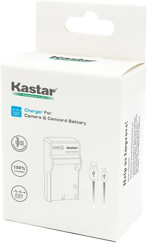 Kastar Slim USB Charger for Sony Cybershot DSC-HX5V, DSC-HX9V, DSC-W30, DSC-W35, DSC-W50, DSC-W55, DSC-W70, DSC-W80, DSC-W290, DSC-H10, H20, H50, ...