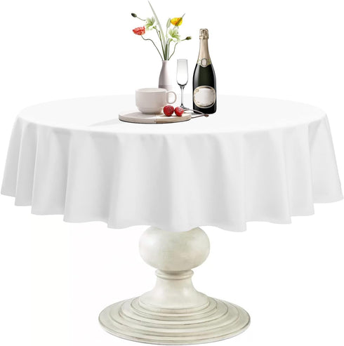 Softalker Round Tablecloth, Waterproof & Stain Resistant Table Cloth Wrinkle Free Fabric Washable Polyester Table Cover for Spring/Party/Outdoor -...