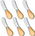 Small Cream Cheese Spreader Knives Set,Wooden 5in,Stainless Steel Butter Knife Spreader for Cocktail,Condimets,Dips,Appetizers,Jam,Pastry,Sandwich...