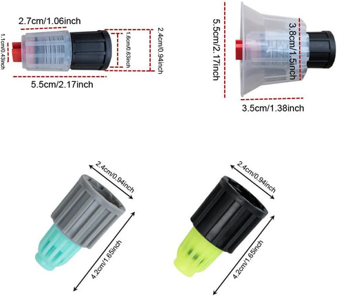 3 Pack Water and Foam Nozzle Tips Head Replacement for 18mm Coarse Thread Foam Sprayer Hand Pressure Foaming Pump Blaster Bottle Car Wash Soap Spr...