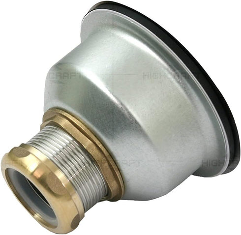 Highcraft 9754 Kitchen Sink (3-1/2 Inch) Stainless Steel Drain Assembly With Strainer Basket and Snaplock Stopper Long Extended Shank (3-3/4 Inch)...