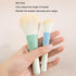 Cute Morandi Color ON THE GO Makeup Brush Set, 10pcs Easy-taken Mini Full Complete Function Cosmetic Brushes Kit...