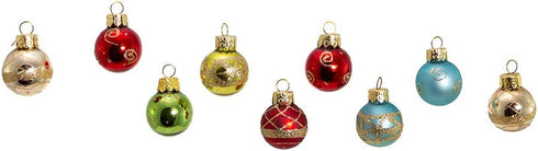 Kurt Adler C1899 Petite Treasures Multi Color Ball Christmas Ornament, Set Of 9...