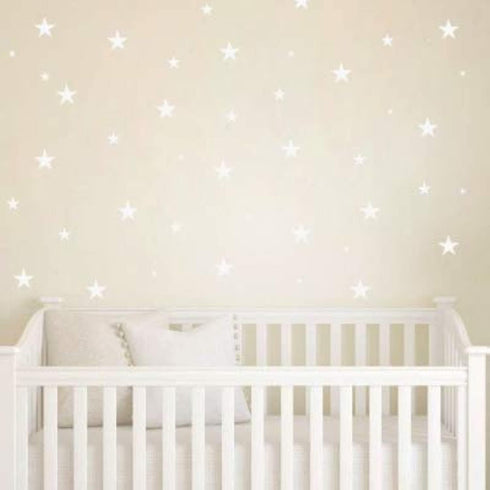 Stars Wall Decals Peel and Stick for Kids, Baby Bedroom Nursery and Living Room, Tribal TeePees Vinyl Wall Stickers Decor (White)...