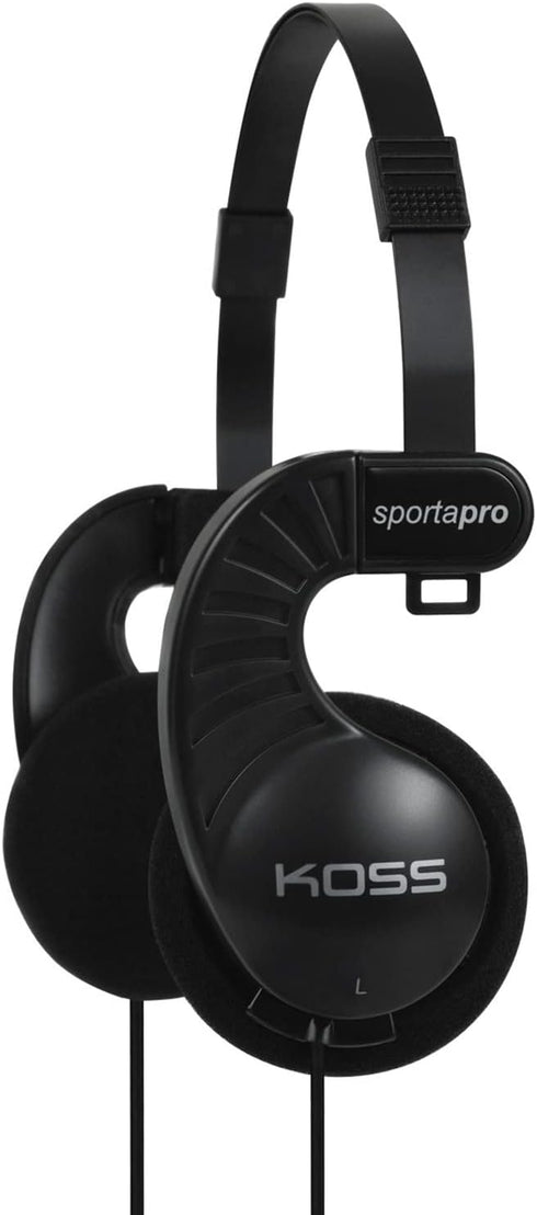 Koss SportaPro On-Ear Stereo Headphones, 3.5mm Plug, Lightweight, Unique Folding Design, Black...