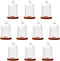 10 Pieces Glass Dome with Wooden Base Glass Vial Pendant with Wood Hollow Glass Cabochons Charms (38x25mm Red Coffee)...