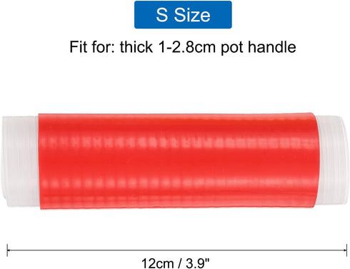 uxcell Silicone Pan Handle Sleeve, Heat Resistant Potholder Pot Holders Cover Sleeve for Cast Iron Frying Pan Handle Holder Spatulas, Red (S)...