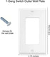 Decorator Wall Plates 1-Gang Switch Outlet Electrical Cover Pate Unbreakable Thermoplastic Faceplate for Light Receptacle Outlet Switch, White (20...