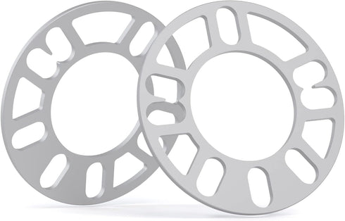 dynofit Universal 5mm Wheel Spacers for 98-120 Multiple Bolts Pattern, Pack of 4 Thin Aluminum Shims Hubcentric Spacer for 4 Lug and 5 Lug Wheels/...
