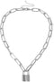 COLORFUL BLING Simple Lock Key Pendant Necklace Multilayer Long Paperclip Chain Punk Choker Necklace for Women Men Statement Jewelry...