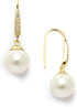 Mariell Pearl Drop Bridal Earring, Gold Wedding Earring for Brides, Bridesmaid, Mother's Day Jewelry Gift...