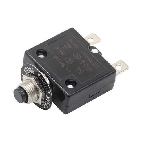 Thermal Circuit Breaker 5 Amps, Thermal Overload Protector L1 Series 125-250V AC 50V DC Push Button Manual Reset Circuit Breaker (3PCS?...