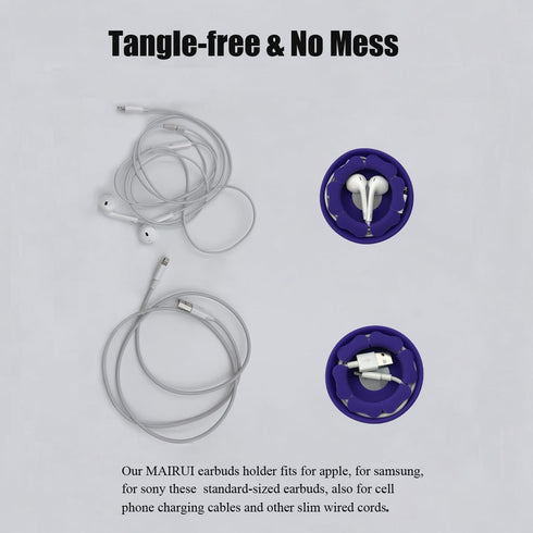 Earbuds Case Holder Magnetic MAIRUI Wired Earphone Cable Cord Winder Tangle-Free Headphone Headset Silicone Wrap Organizer...