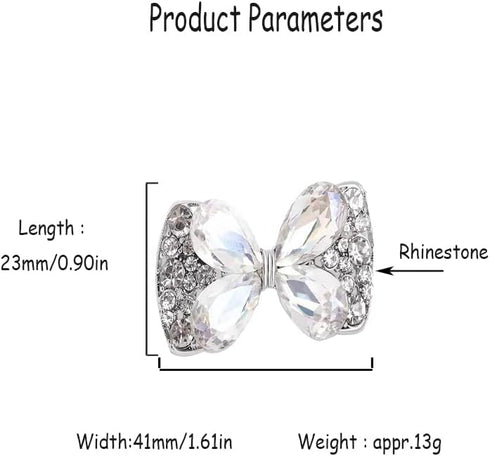 Rhinestone Butterfly Bowknot Brooch Pin for Women Girls Fashion Cute White Crystal Birthstone Brooches Lapel Pins Delicate Dress Accessories Easte...