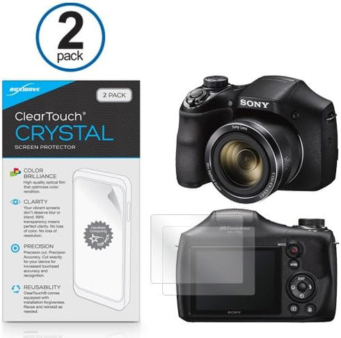 BoxWave Screen Protector Compatible with Sony Cyber-Shot DSC-H300 - ClearTouch Crystal (2-Pack), HD Film Skin - Shields from Scratches...
