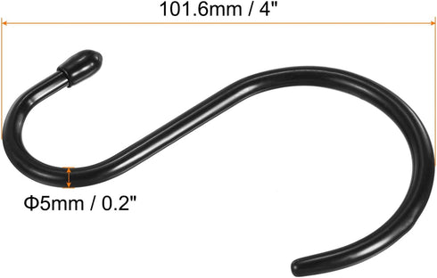 PATIKIL 4" S Shaped Hooks, 12 Pack Multipurpose S Hanging Hooks for Hanging Items in Your Home, Garage, Workshop, Black...