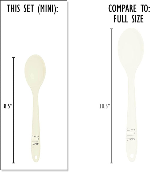 8 Piece MINI Silicone Kitchen Utensil Set- Kitchen Tools with Beechwood Handles by Cook with Color (White)...