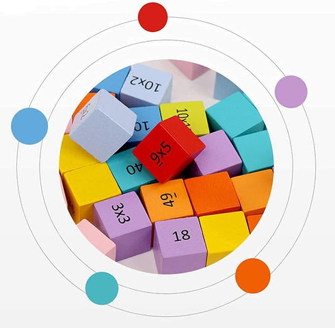 Multiplication Table, Montessori Trays Times Puzzles, Wooden Cube Toys 1-100 Numbers Blocks Manipulatives Preschool Learning Math Chart Counting T...