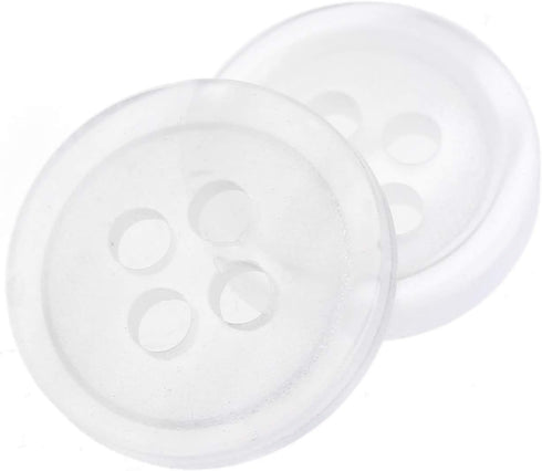 dophee 100pcs Plastic White Buttons for Crafts, 4 Holes Round Clear Sewing Buttons for Clothing Shirt Jeans Clothes DIY and Holiday Decoration - 1...