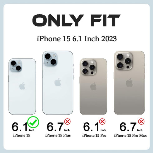 Designed for iPhone 15 Case, for Girls Woman, Clear Cute Pink Purple Floral Flowers Design Hard Back Soft Bumper Shockproof Protective Phone Cover...