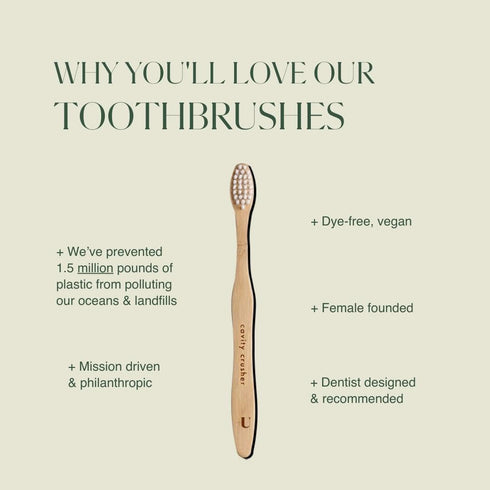 Plus Ultra Kids Bamboo Toothbrush - Biodegradable, Eco-Friendly & BPA Free Soft Bristle Toothbrush for Kids - Dentist-Approved All-Natural Toothbr...