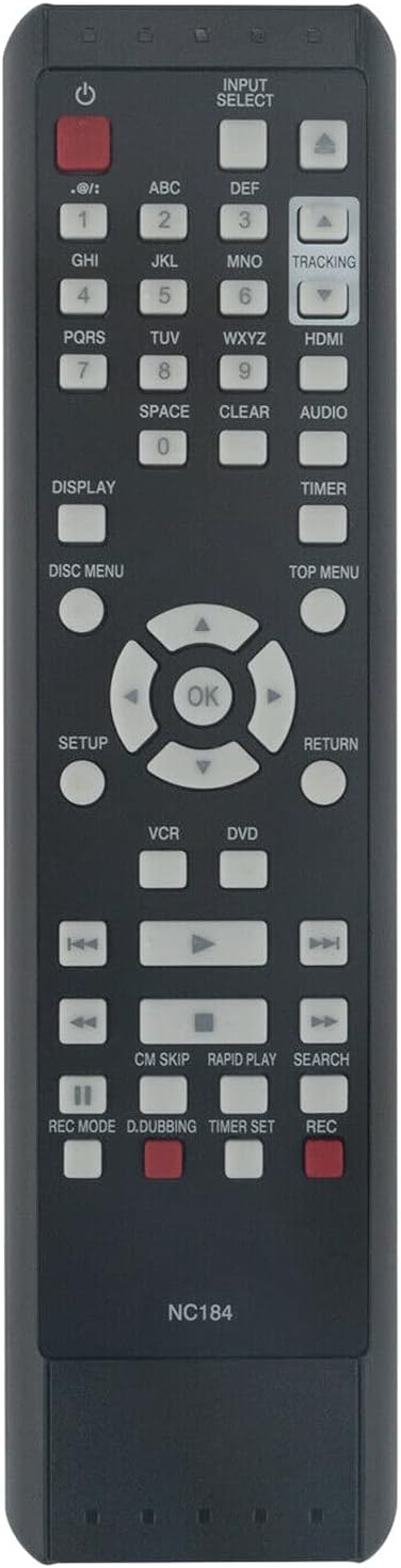 NC184 NC184UH Replacement DVD VCR Combo Remote Control Supports for Sanyo Recorder FWZV475E FWZV475F...