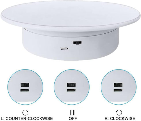 Display 360 Degree Electric Turntable,for Small Product Display, 7.87in Diameter product photography turntable...