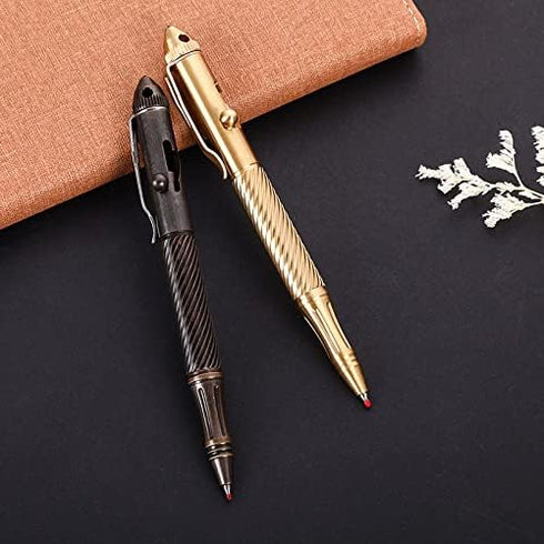 SMOOTHERPRO Solid Brass Bolt Action Pen with Tungsten Part Heavy Duty for Gift Business Office EDC Pocket Color Natural (BTA971)...