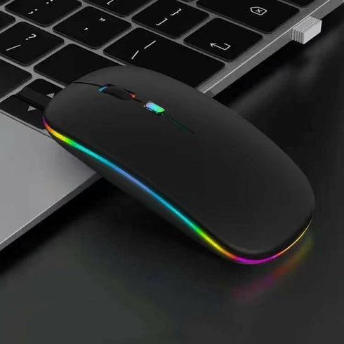2 Pack Wireless Bluetooth Mouse,LED Dual Mode Rechargeable Silent Slim Laptop Mouse,Portable(BT5.2+USB Receiver) Dual Mode Computer Mice,for Lapto...