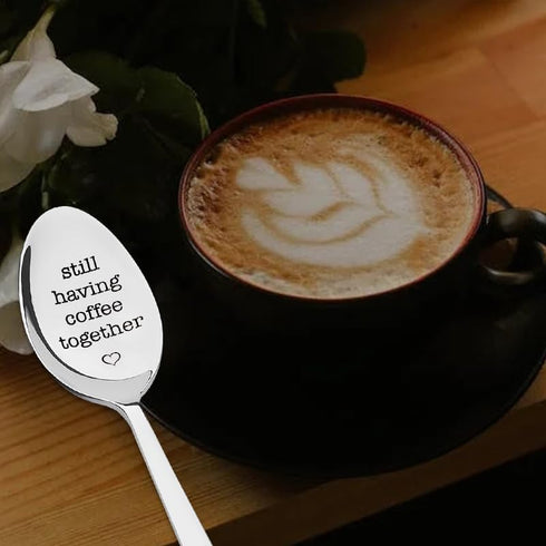 Coffee Spoon Gifts for Girlfriend Boyfriend Husband Wife Friends Christmas Birthday Gifts for Women Men Funny Still Having Coffee Together Spoon f...